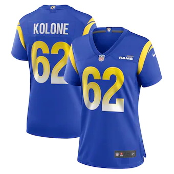 womens nike jeremiah kolone royal los angeles rams team gam